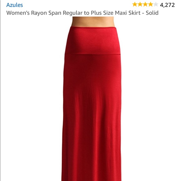 Red Maxi Skirt - Picture 3 of 6